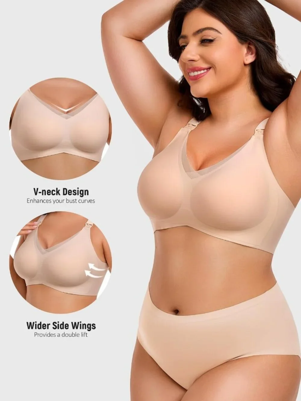 Comfortable Seamless Nursing Bras 3-Pack for Breastfeeding, Maternity & Sleep